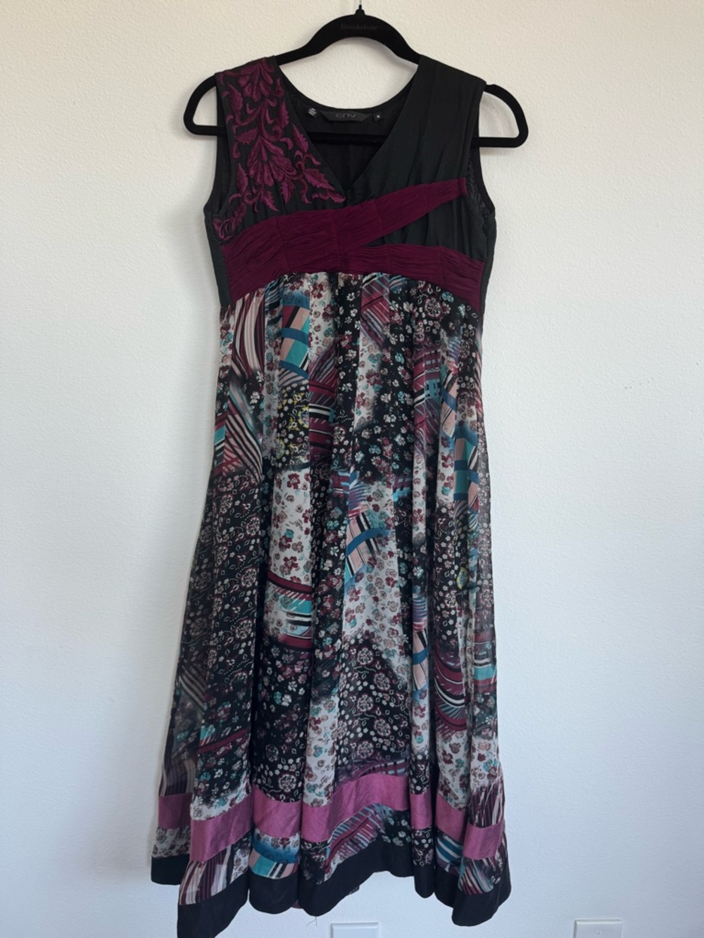 70s inspired Floral Print Midi Dress